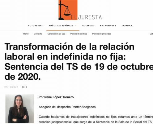 Ponter transformacion contrato laboral indefinido no fijo